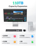 Yottamaster 10Gbps 2.5/3.5"SATA HDD SSD Enclosure Type C HD External Case USB3.1 Daisy Chain Hard Drive Storage Box for Game PC