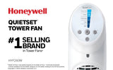 Honeywell QuietSet Whole Room Oscillating Tower Fan with Remote, White