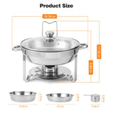 2/4 Pack Chafing Dish Buffet Set, 5QT Buffet Servers and Warmers, Round Catering Warmer
