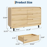 6 Drawers Dresser for Bedroom, 47" with Large Wood Storage for Hallway