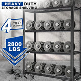 4-Tier Metal Garage Shelves 46x24x72in Adjustable Heavy Duty Steel for Warehouse Workshop