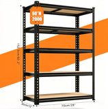 72"/60"H Garage Shelving Storage Shelves 5-Tier, 2000LBS Capacity Heavy Duty Adjustable Storage Shelve for Closet, Pantry & Garage Organization, Easy Assembly