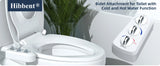 Toilet Seat Bidet with Self Cleaning Dual Nozzle, Hot and Cold Water Spray Non-Electric Mechanical