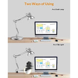 Metal Desk Lamp, Adjustable Goose Neck Architect Table Lamp with On/Off