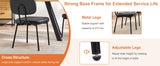 JHK Faux Leather Modern Dining Chairs Set of 2 Ergonomic Lumbar Support Foam Sponge Cushion Seat