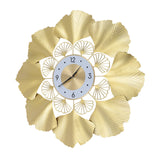 3D Ginkgo Biloba Art Wall Clock WM353B | Gold Dial, Silent Movement