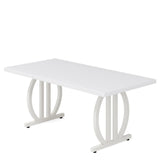 Tribesigns Dining Table for 4-6 People, 63-Inch Large Dinner Table with Heavy Duty Metal Frame, Modern Industrial Kitchen Table