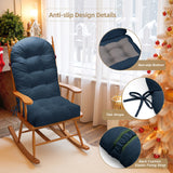 Corduroy Non-Slip Fade-Resistant Soft Rocking Chair Cushion With Tie For Patio High