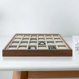 24-Slot Luxury Wooden Watch Box Organizer w/ Removable Flannel Pillows