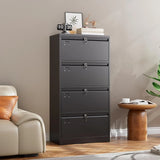 4 Drawer Metal Lateral File Cabinet with Lock for Home Office School Letter