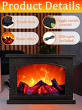 Electric Fireplace Lantern with Realistic LED Flame – USB Powered, Indoor
