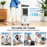 Evaporative Cooler with 4-GAL Detachable Tank, White, 2026 Upgraded