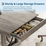 71 inch Wood Elegant Dining Table Heat-Resistant Supporting 500 lbs Dual Large Storage