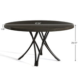 Tribesigns Round Dining Table for 4-6 People, 47-Inch Farmhouse Dinning Room Table
