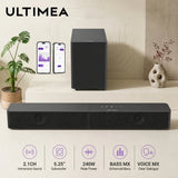 ULTIMEA Poseidon R3T 2.1ch Soundbar with 5.25" Wireless Subwoofer, 240W