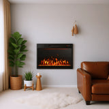 COSTWAY 23" Electric Fireplace, 750W/1500W 50,000 BTU Fireplace Insert