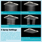 Hibbent Rain Filtered Shower Head, 13'' High Pressure Rainfall 5 Modes Showerhead