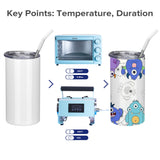 12/24 Pack 12oz Sublimation Tumblers,With Straw Cap Flat Bottom Blank Cup for DIY Heat