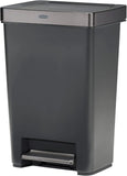 Step-On Trash Can with Slow Close Lid, 12.4 Gallon Charcoal for Kitchen Office