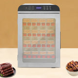 12-Trays Stainless Steel Food Dryer,Silver Rectangular Food Dehydrator Machine