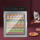 Commercial 650W 12-Tray Food Dehydrator w/ Touchscreen & LED - Stainless Steel