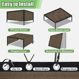 Outdoor Sun Shade Cloth 10x12, Pergola Shade Cover with Grommets