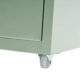6Tier Metal File Cabinet W/ Lock and Wheels Cream Green File Organizer Box Storage Cabinet for Office