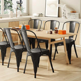 Classic Stackable Metal Dining Chair Set of 4, Indoor-Outdoor Bistro