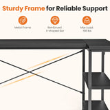 JHK L Shaped Desk 47 Inch Computer Desk Gaming Furniture Corner Desks Home Office
