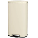 Trash Can, Stainless Steel Kitchen Garbage Can, Step Waste Bin with Hinged Lid
