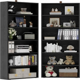 IRONCK 6-Tier Bookcase Set of 2, 70" Height Floor Standing Display Storage Shelves for Home