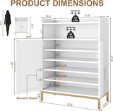 7-Tier Shoe Cabinet with Adjustable Shelves, 47.2'' for Entryway Hallway