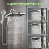 Hibbent Upgraded 5-spray 13'' Shower Head, Dual Showerhead Combo with 10-mode Handheld Spray,