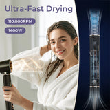 6-in-1 Multifunctional Hot Air Comb, Interchangeable Brush Head, Negative Ion Hair Dryer Brush and Styler, 110,000 Inorganic Electric Brush with High Speed, Frizzless Hot Air Quick Drying, Professional