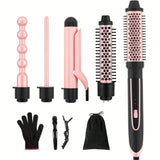 Heikki Vision 5-in-1 Curling Iron Set, including a curling comb and 4 interchangeable