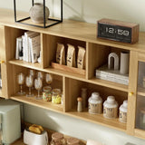 VOWNER Large Kitchen Hutch Cabinet, Kitchen Pantry Storage Cabinet with 6 Glass Doors