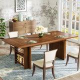 Tribesigns Dining Table for 6 to 8, 63-Inch Rectangular Wooden Kitchen Table with Storage