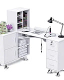Manicure Table Nail Desk for Nail Tech with Dust Collector & Wrist Rest, Acetone Resistant Beauty Salon