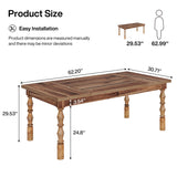 Tribesigns 62” Wood Patio Table for 4-6 People, Farmhouse Large Indoor/Outdoor Dining Picnic Table