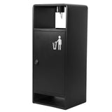 40L/10 Gallon Stainless Steel Standing Garbage Can Four-Side Openings Commercial Metal Waste Bin