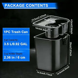 2-In-1 Car Cup Holder With Integrated Trash Bin And Removable Storage