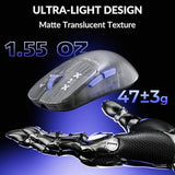 Gaming mouse for PC/Mac/Linux: frosted gray ultra-lightweight