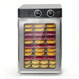 Food Dehydrator 12 Stainless Steel Trays 194ºF Temperature Control Dry Fruit Machine