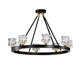 Wagon Wheel Chandelier Farmhouse Modern Small Crystal Round Chandelier