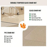 36" x 46" Chair Mat for Carpet - Office Chair Mat - Tempered Glass Floor Mat