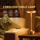 USB Touch Dimming Metal Recharge LED Table Lamps For Restaurant