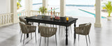 Tribesigns 62” Wood Patio Table for 4-6 People, Farmhouse Large Indoor/Outdoor Dining Picnic Table with Carved Turned Legs