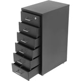 6 Drawer File Cabinet with Lock, Vertical Filing Storage Cabinets with Wheels