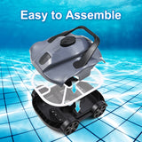 Cordless Automatic Robotic Pool Cleaner for In Ground Flat Pools