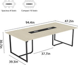 8FT Conference Table,94.4 L x 47.2 W x30.7 H Meeting Seminar Table with Grommet,Stability Enhancement,Large Conference Room